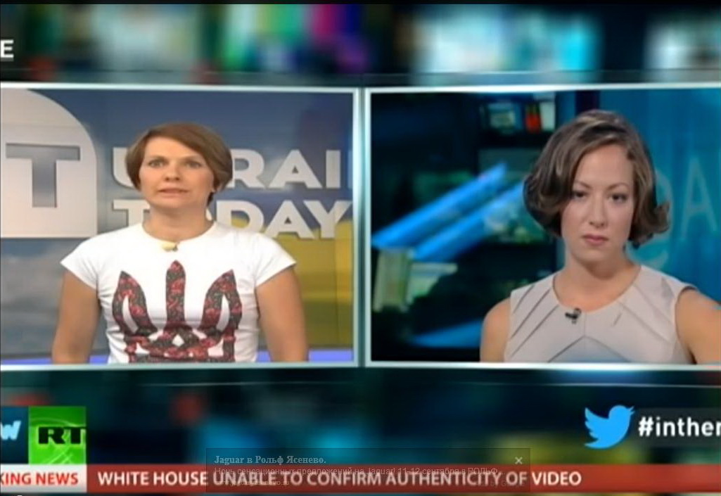 Ukraine Today в прямом эфире затроллила Russia Today