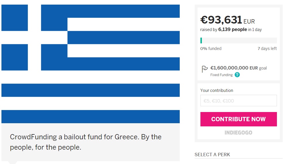 Британец начал сбор денег в интернете на выплату долга Греции