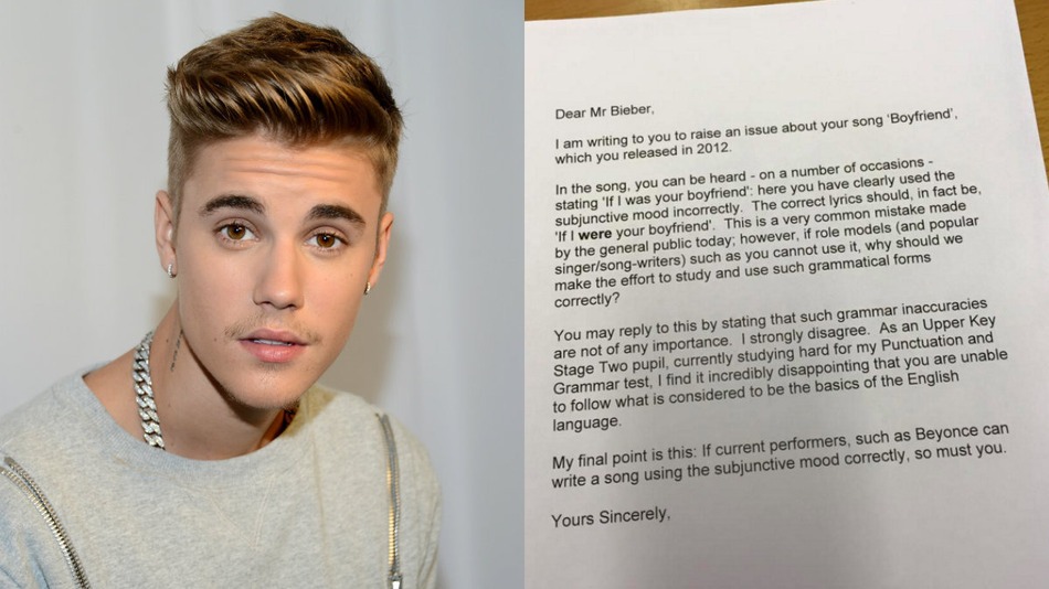 11-летний британец попросил Бибера быть грамотнее в своих песнях