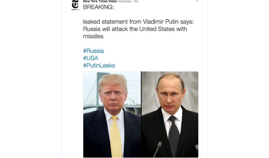 Хакеры взломали твиттер The New York Times и опубликовали фейковую новость об атаке на США