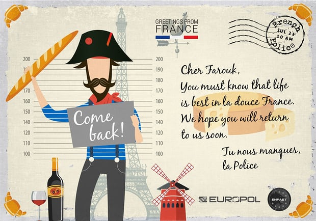 «Мы приготовили для тебя гуляш». Полиция Европы пытается разыскать опасных преступников с помощью открыток