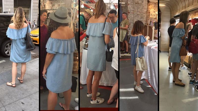 Голубое платье с открытыми плечами захватывает мир, и этому даже посвящён блог