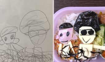 Японский папа превращает рисунки маленькой дочки в дизайн для обедов. И она постоянно усложняет задачу