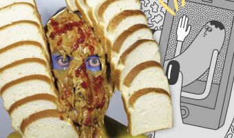 Художник делает автопортреты из еды на своём лице. Искусство, от которого меняется сознание (и урчит в животе)
