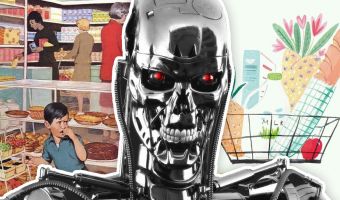 Робот начинает громко кричать в супермаркете, если видит беспорядок. И это будущее, которое мы заслужили