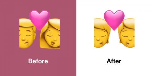 Emojipedia Apple iOS 13.2 Emoji Changelog Comparison Kiss