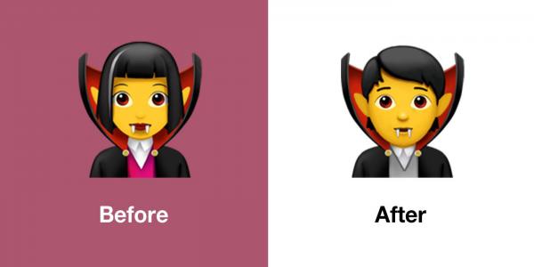 Emojipedia Apple iOS 13.2 Emoji Changelog Comparison Vampire