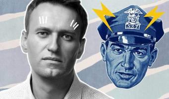 Навальный присел под дверью ФБК и развязал фотошоп-битву. Ведь обыск заразил его новогодним настроением