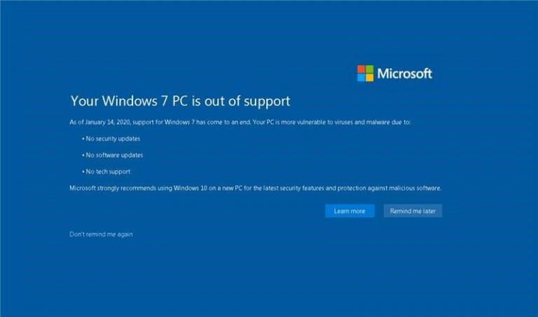 Поддерживается ли windows 7 в 2021 году