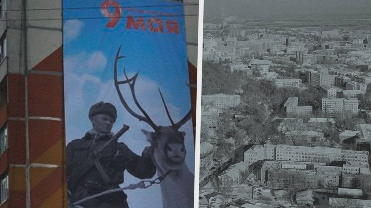Плакат с оленем и солдатом появился в Коми перед 9 мая. Но один из этой пары – явно лишний