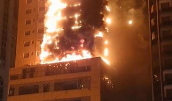Небоскреб в 49 этажей в ОАЭ вспыхнул, как спичка. Глядя на видео, сложно поверить, что все спаслись