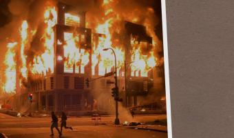 Миннеаполис в огне после убийства темнокожего. На видео город охвачен беспорядками — и чудовищными пожарами