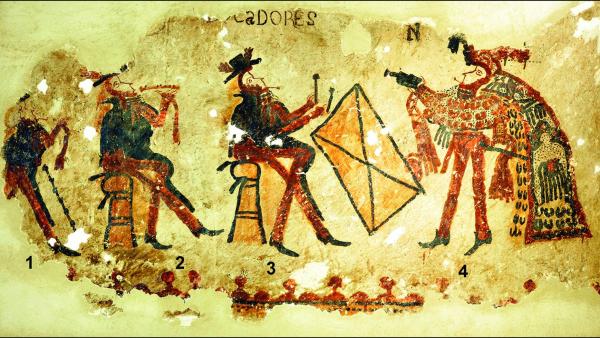 На стенах дома в Гватемале учёные нашли древние рисунки майя. Они танцуют запрещённый танец