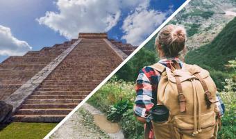 Туристка в Мексике покорила высокую лестницу, но люди злы. Ведь она прошла прямо по священной пирамиде майя