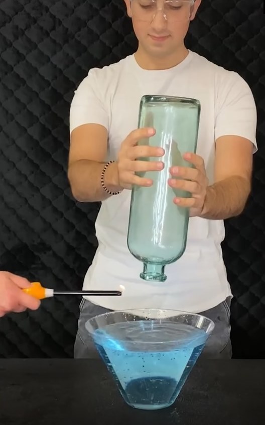 Почему бутылка наполнена водой