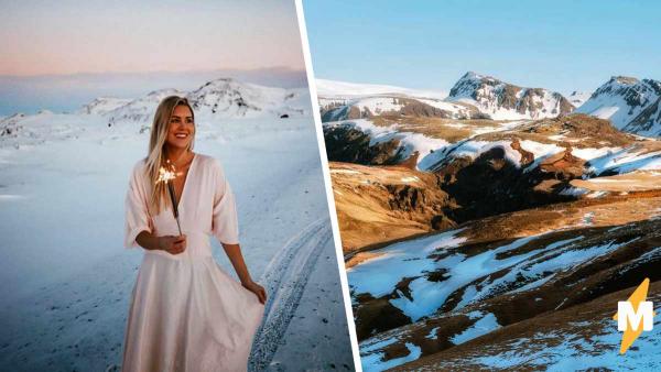 Девушка показала, как выглядит Исландия зимой. И это не волшебные виды из Скайрима, а сдувающий с ног ветер