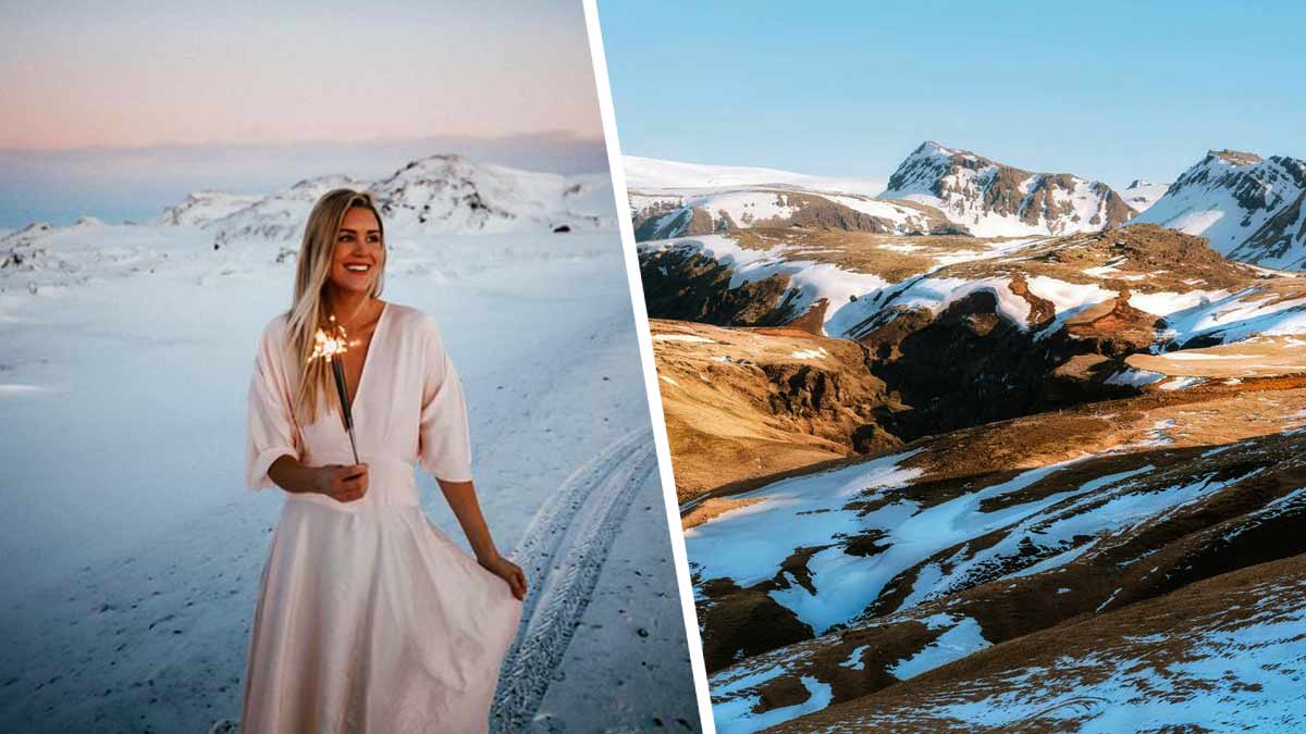 Девушка показала, как выглядит Исландия зимой. И это не волшебные виды из Скайрима, а сдувающий с ног ветер
