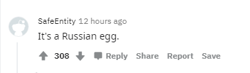 Пользователь Reddit поделился фото яйца, которое снесла его курица. Люди сразу поняли - курица из России