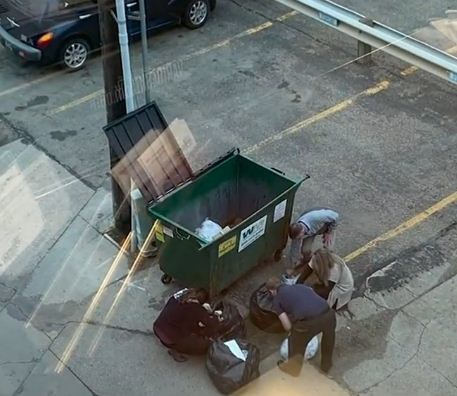 Коллеги нырнули в мусорный бак, чтобы помочь сотруднице найти кольцо. А нужно было смотреть по сторонам