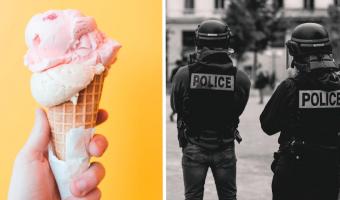 Полиция на саммите G7 — ваш новый мем о любви. Когда хотели почиллить с мороженым, а вышел кадр из ромкома