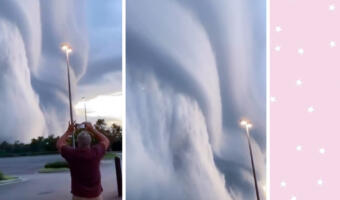 Блогер показал видео с валовыми облаками. Они выглядят как надвигающаяся стена
