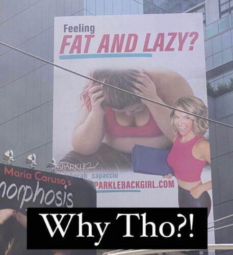 Реклама фитнеса на Таймс-сквер берёт первый приз по фэтфобии