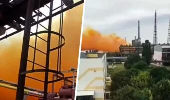 Жители Ровно сняли на видео рыжее облако, появившееся после аварии на химзаводе