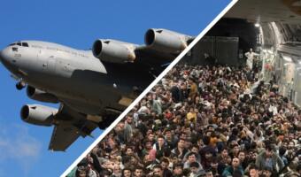 Фото 640 афганцев в самолёте США стало символом бегства от талибов. Будто кадр из бразильской тюрьмы