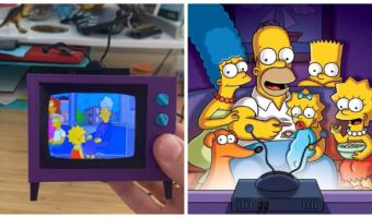 Реддитор создал мини-копию телевизора из «Симпсонов». Она помещается в руку и показывает мультсериал