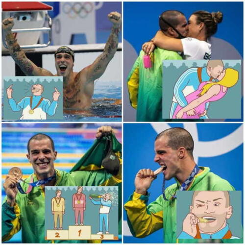 Пловец из Бразилии завоевал бронзу и повторил мем про атлета на третьем месте