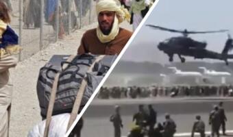 Новое видео из Кабула. Военные США двумя «Апачами» сдувают толпу с полосы перед взлётом самолёта