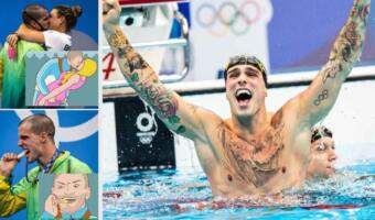 Пловец из Бразилии взял бронзу в Токио и повторил мем с атлетом на третьем месте