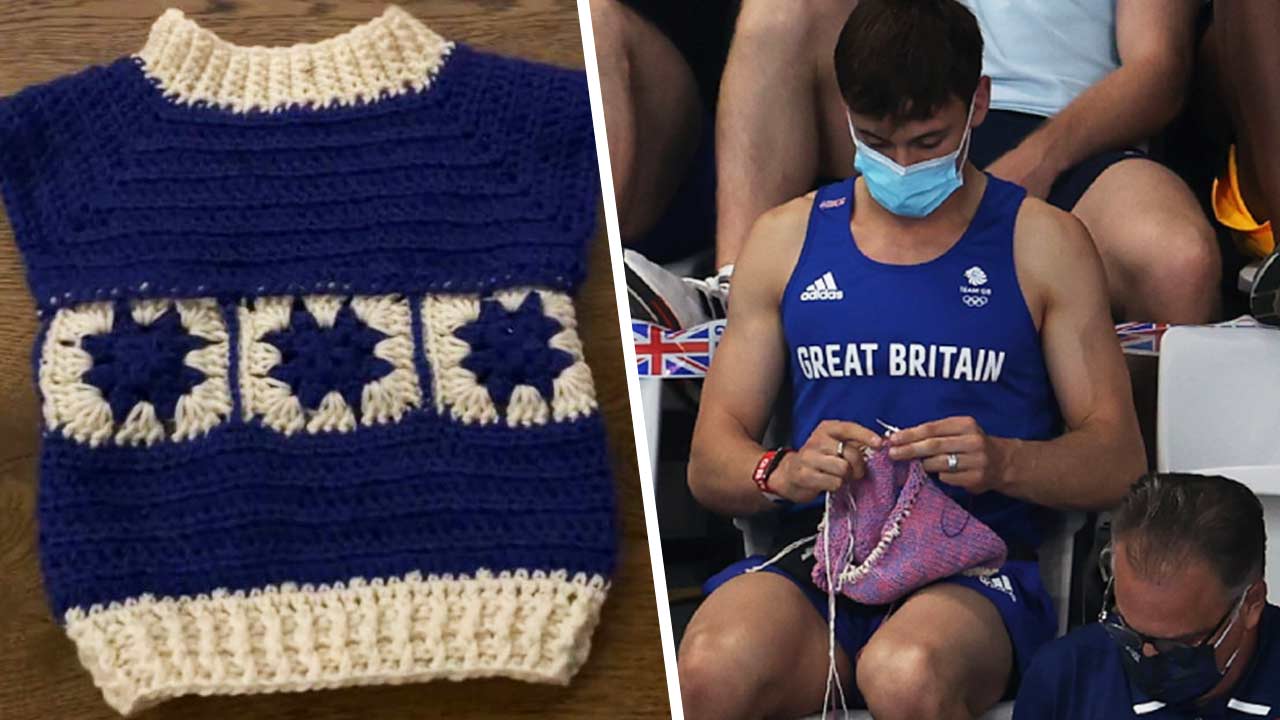 Олимпийский прыгун, вязавший свитер на трибунах, публикует фото рукоделия в соцсети