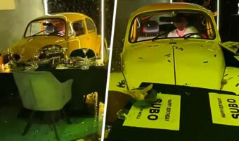 Лишённый водительских прав Михаил Литвин заехал на авто в бар, видео проверяет ГИБДД