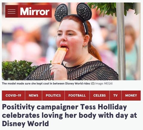 Плюс-сайз модель Тесс Холидей обиделась на СМИ за свои фото с едой. Показали снимок и стали фэтфобами?