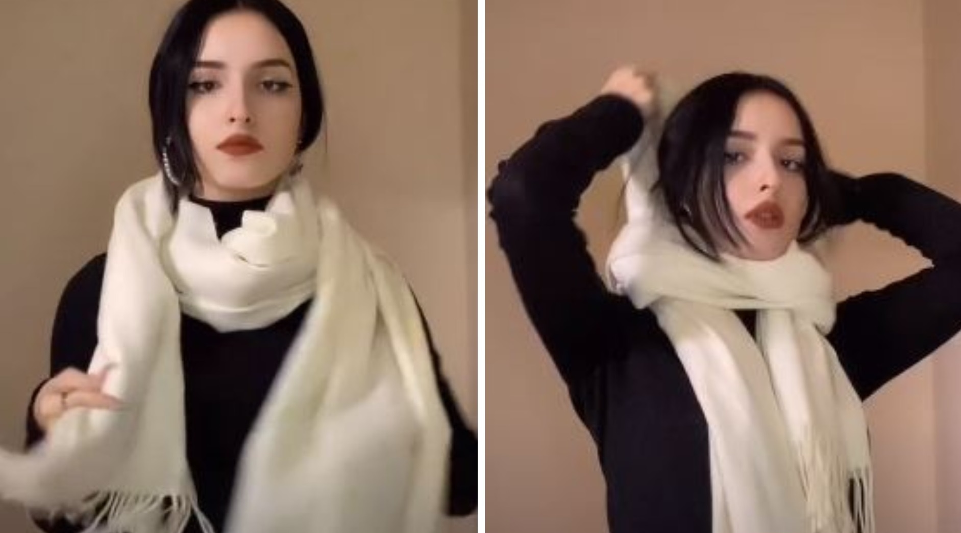 Как завязать шарф чтобы закрыть лицо