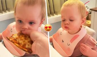 Ребёнок впервые попробовал пиццу на видео. Так закатил глаза от вкуса, что кулинары расчувствовались