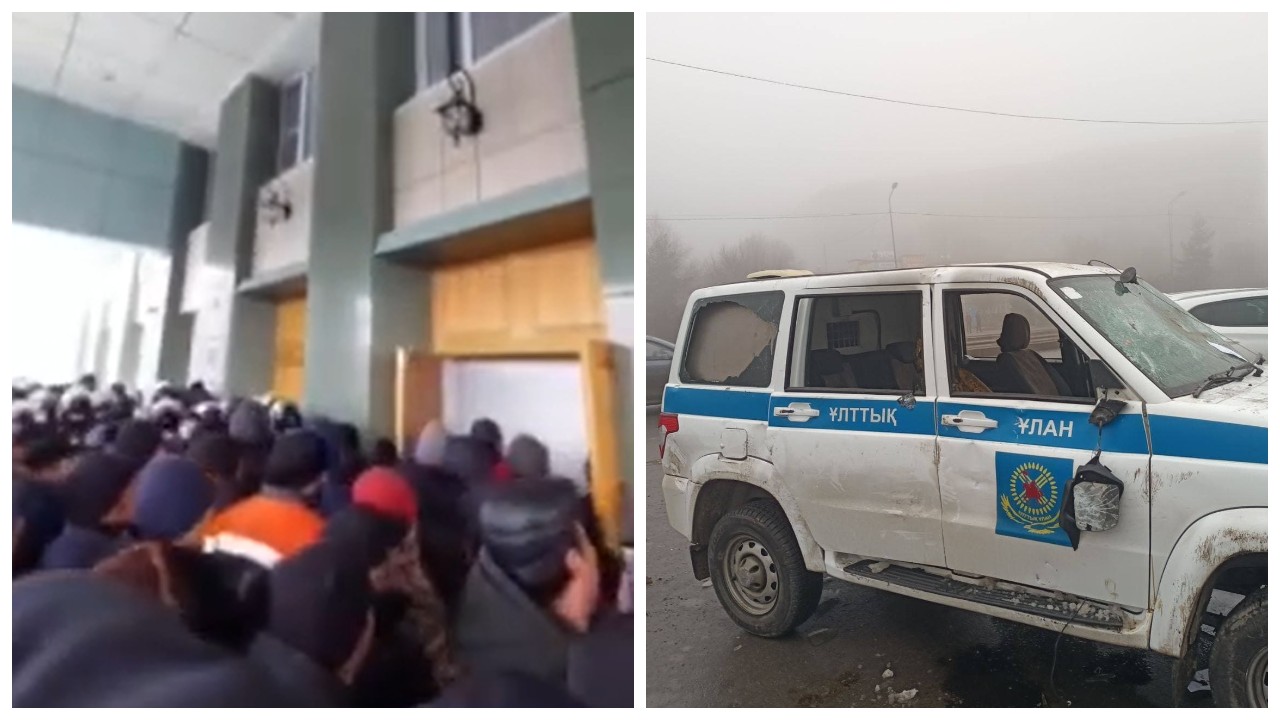 Как проходят протесты в Казахстане. На видео люди штурмуют акимат под звуки взрывов и стрельбы