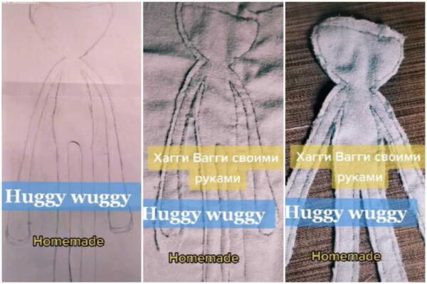 Как сделать Хагги Вагги своими руками. Бюджетный синий монстр из скрепышей, полотенца и бумаги