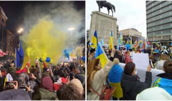 Как жители разных стран поддержали Украину протестами. Тысячи митингующих скандируют на улицах