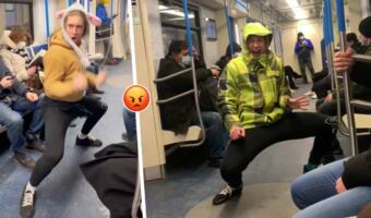 Пранкер изобразил приступ эпилепсии в метро Москвы. Бился в конвульсиях и кричал, пугая пассажиров