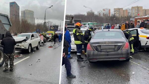 Как спасатели вызволяли людей из машин в массовой аварии в Москве. Двадцать человек - на одну иномарку
