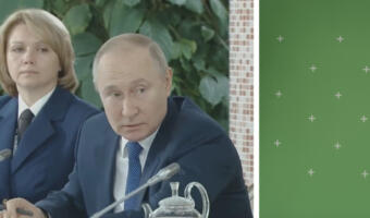 Зрители ищут на видео встречи Владимира Путина и стюардесс хромакей. Подозрения вызвал микрофон