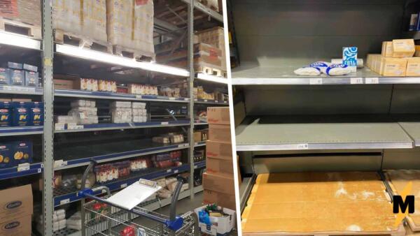 "Смели сахар и гречку". Россияне показали пустые полки супермаркетов и пожаловались на дефицит