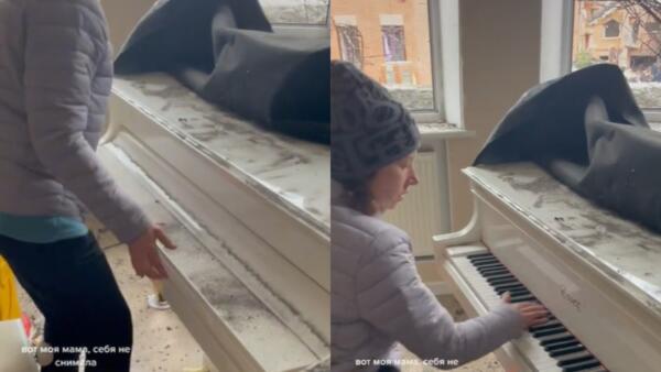 Реддиторов растрогало видео пианистки из Украины. Играет мелодичную музыку среди руин дома