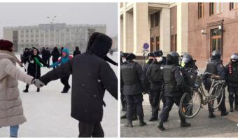 Как прошли митинги в городах России. На видео — «задержанный» велосипед и поющие в хороводе ижевчане