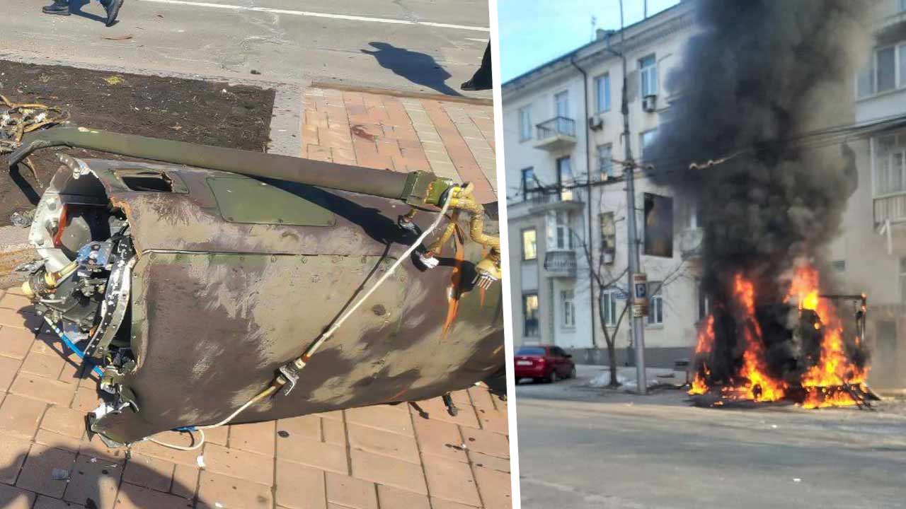 Очевидцы показали последствия ракетного удара по Донецку. На кадрах сбитая «Точка У» и город в огне