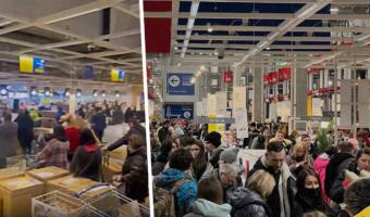 Россияне толпой осаждают «Икеа». На вид в магазине людей больше, чем на митинге на Пушкинской площади
