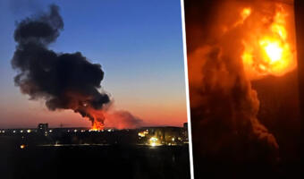 На видео из Луцка — дым и пламя после удара по военному аэродрому. Очевидцы засняли огненный столб