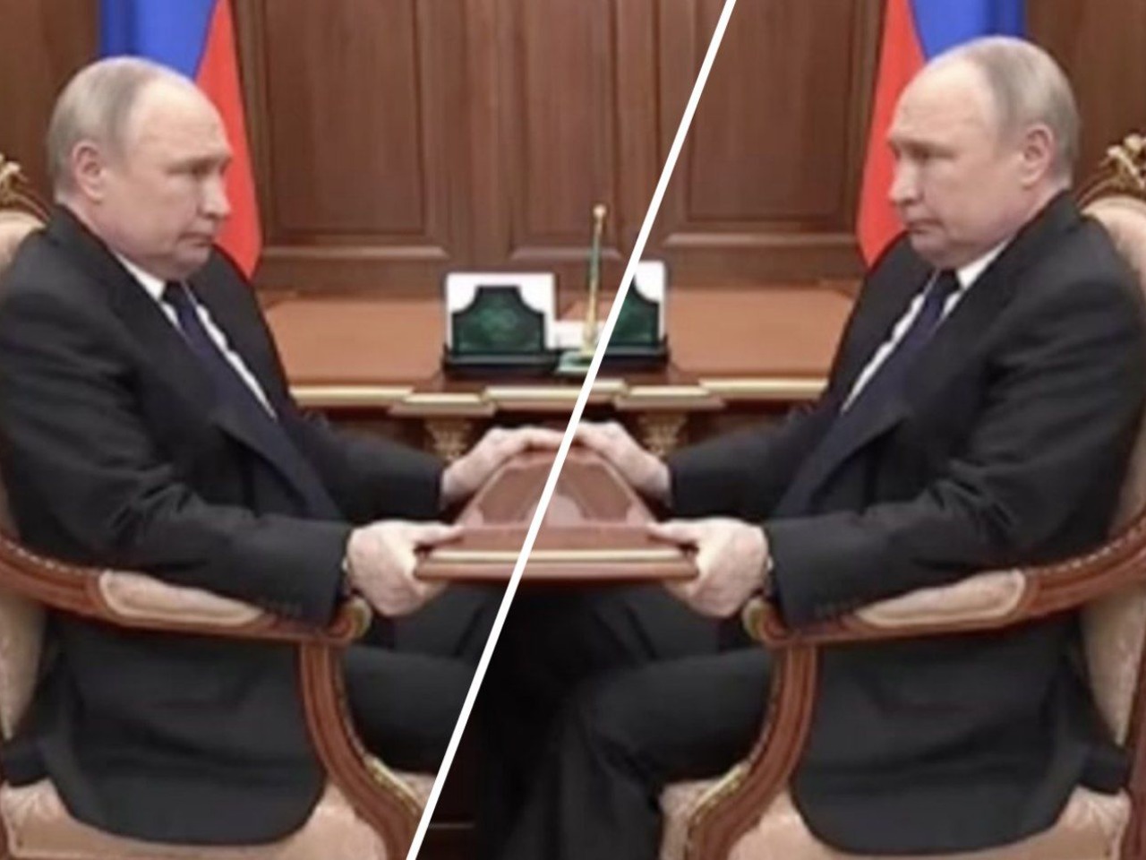 Путин вцепился в стол